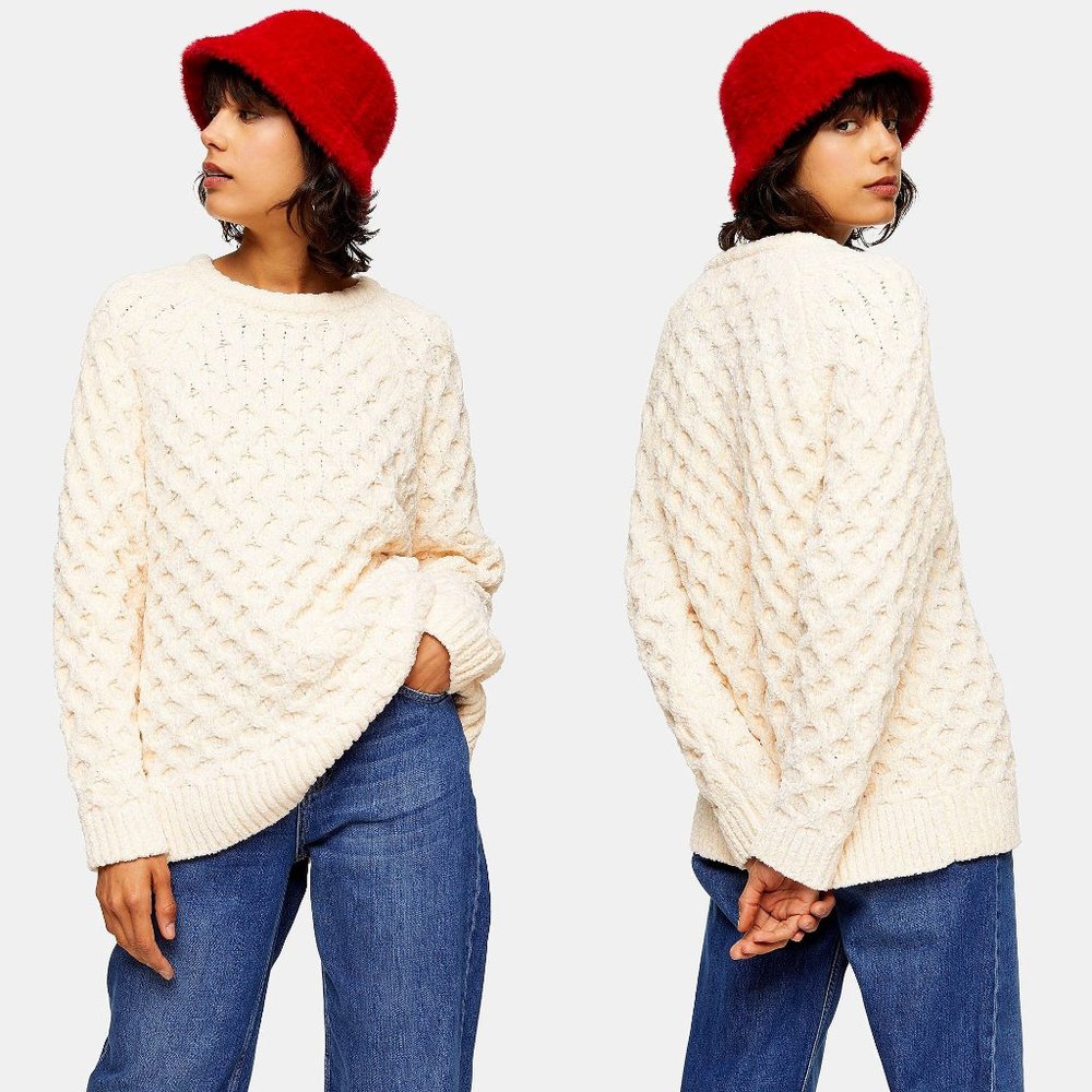 Topshop Honeycomb Chenille Sweater